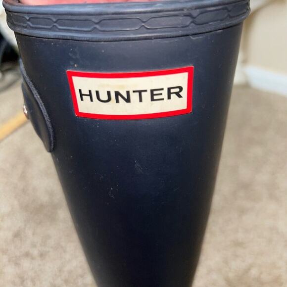Hunter Original Navy Blue Tall Rain Boots Waterproof Womens Size 6 winter water - Picture 7 of 8